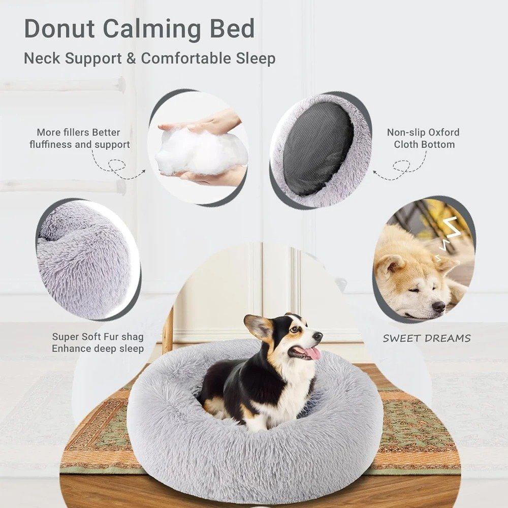 Fluffy Donut Dog Bed