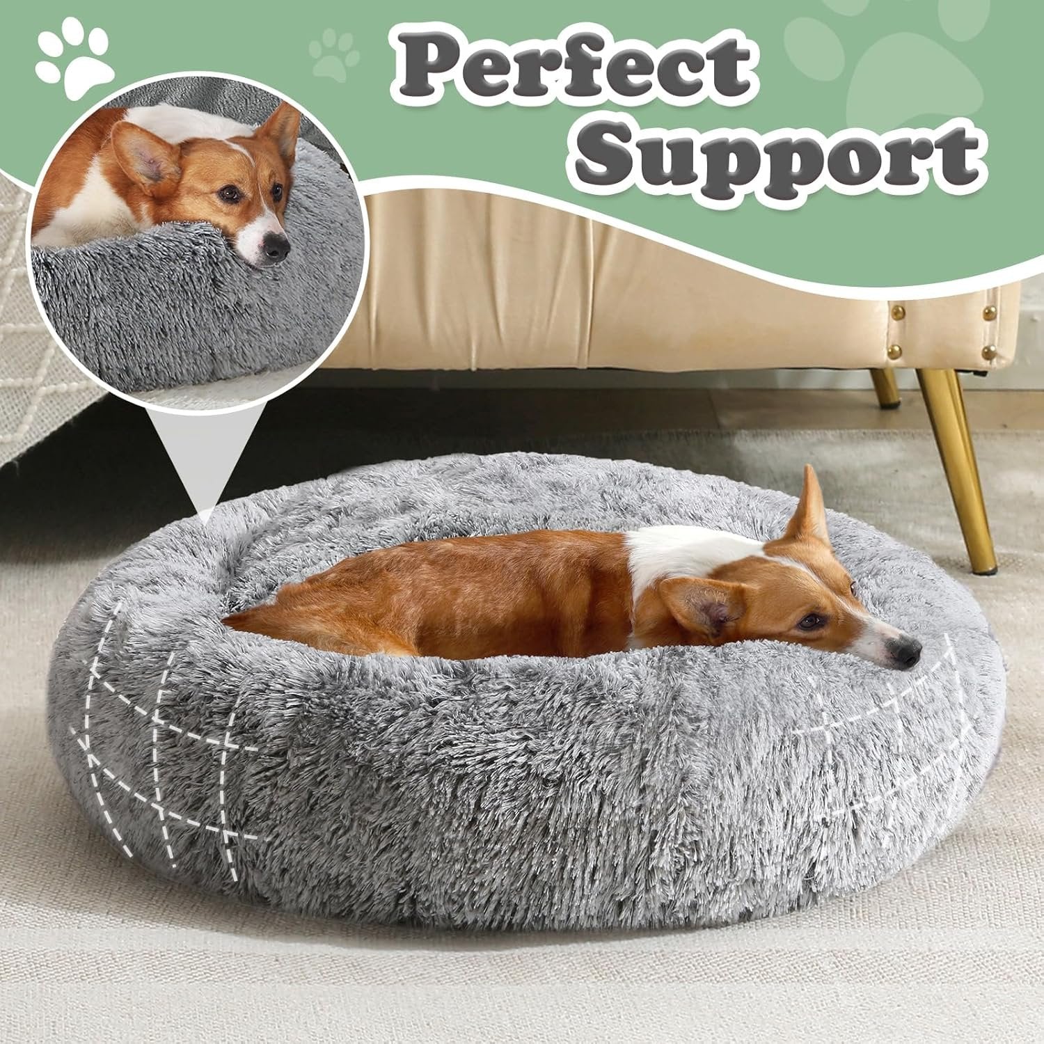 Fluffy Donut Dog Bed